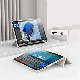 Чохол-книжка BeCover Tri Fold Soft TPU Silicone для Apple iPad Pro 12.9 2020/2021/2022 Beige (711736) - мініатюра 4