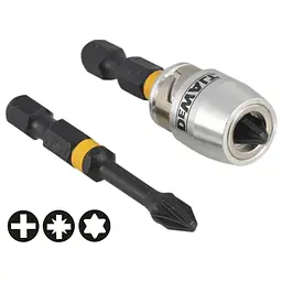 Набір біт DeWalt Impact Torsion ударних PZ2 + магнітний тримач 50 мм 2 шт. (DT70535T)
