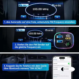 FM-трансмітер SYNCWIRE Bluetooth 5.3 з автозарядкою 48W та LED дисплеєм - мініатюра 7