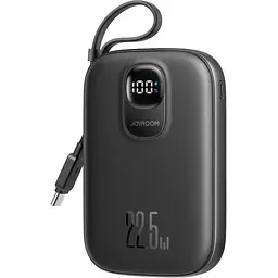 УМБ Joyroom 10000mAh 22,5W PD,QC, USB-A, USB-C In/Out with built-in USB-C cable Black