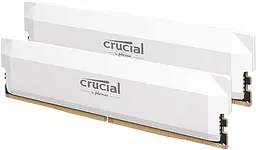 Модуль пам'яті Crucial DDR5 64GB (2x32) Pro 6400Mhz Overclocking White (CP2K32G64C40U5W)
