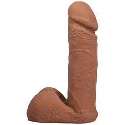 Фалоімітатор Doc Johnson The Realistic Cock ULTRASKYN 6 Inch with Balls, карамельний - мініатюра 2