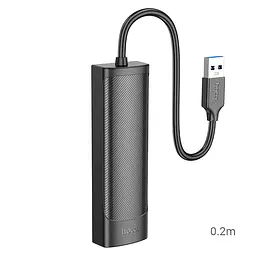 Хаб - концентратор адаптер Hoco HB41 Easy Safety 4-in-1 Hub Usb-A to 4 Usb 3.0 20 см - мініатюра 5