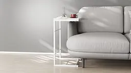Столик Террі Ferrum-decor 650x440x330 Білий метал ДСП Бетон 16 мм (FRD-104661) - мініатюра 5
