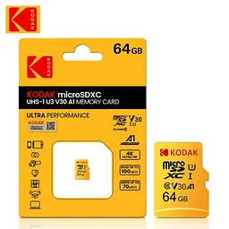Картка пам'яті micro SD Kodak 64Gb U3, A1 class 10, UHS-I High Speed - мініатюра 6