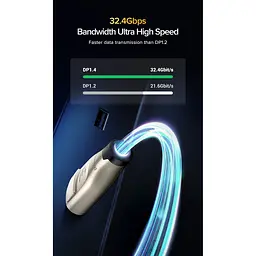Кабель Ugreen DP112 DisplayPort - DisplayPort V1.4 2m Black (60843) [139096] - мініатюра 4