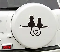 Наклейка в авто Закохані коти 17,8х10,8 см Чорний, TT560098 - мініатюра 2