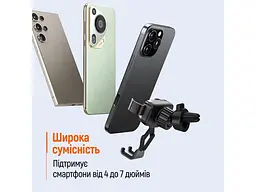 Автомобільний тримач для смартфона ColorWay Gravity Mechanical Car Mount Black (CW-CHG18-BK) - мініатюра 10