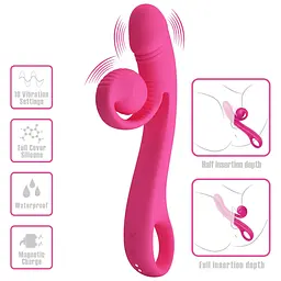 Вібратор Pretty Love Romance Beau Snail 23 см (рожевий) - мініатюра 17
