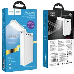 Портативна батарея Hoco J62 Jove з ліхтариком table lamp 30 000 mAh/LED-lamp White - мініатюра 3