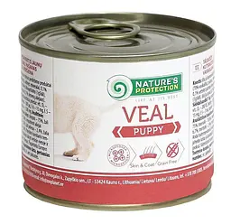 Вологий корм для цуценят всіх порід з телятиною Nature's Protection Puppy Veal, 200г