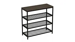 Полиця для взуття Слайм 3 Ferrum-decor 635x630x260 Чорний метал ДСП Дуб Сонома Трюфель 16 мм (FRD-105159) - мініатюра 9