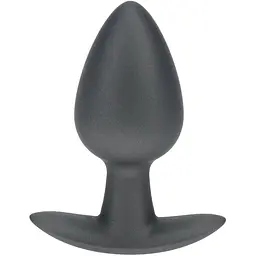 Анальна пробка Ouch! Smooth Anal Plug Metallic M 7.9 см (сірий)