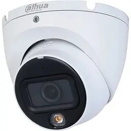 Камера HDCVI Dahua DH-HAC-HDW1200TLMP-IL-A (2.8мм), біла, 1920x1080, 2 Мп, f=2.8 мм CMOS, ІЧ + видиме світло до 20 м, мікрофон, -40°C ~ +60°C, IP67