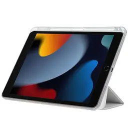 Обкладинка BeCover Ultra Slim Origami Transparent з кріпленням Apple Pencil для Apple iPad 10.2 2019/2020/2021 Gray (711099) - мініатюра 2