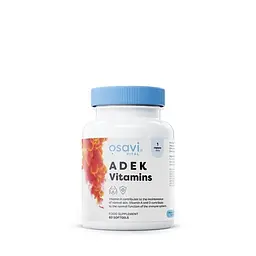 Вітамінний комплекс Osavi ADEK Vitamins, 60 капсул жиророзчинних вітамінів
