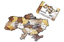 Пазл Puz A3-01210 "Карта України" дерев'яний, фігурний PuzzleOK