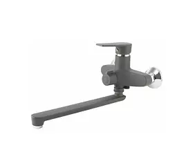 Змішувач для ванни Plamix Oscar-006 Euro SET Graphite (з шлангом, лійкою та кронштейном) (PM6098)