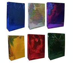 Пакет голографічний, 150 г/м², 18x21x7.5 см, 6 шт. в упаковці (В асортименті)