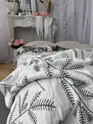 Плед-покривало COLORFUL HOME Forest муслінове молочне 210х250 см - мініатюра 5