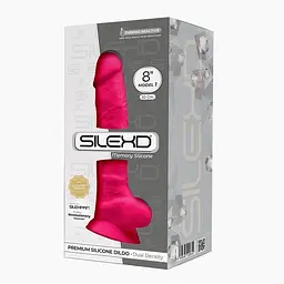 Фалоімітатор SilexD Vetus Pink (MODEL 1 size 8in), двошаровий, силікон + Silexpan, діаметр 4,2 см - мініатюра 3