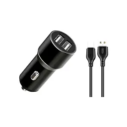 Зарядний пристрій XO 1xUSB + кабель USB-A — USB-C TZ09 чорний (6920680873500) - мініатюра 1