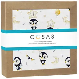 Пелюшка муслінова Cosas Penguins 80х100 см (MuslinDiapers_PenguinsBallYellow)
