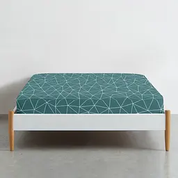 Простирадло Cosas на резинці 90х200 calm lines, смарагдовий (CalmLines_90x200x20) - мініатюра 2