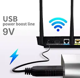 Кабель для роутера 9V DC 5.5/2.1mm - USB 2.0 для подключения к PowerBank - мініатюра 3