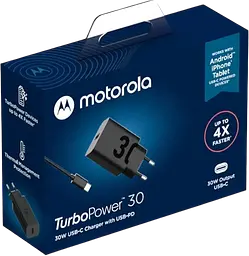 Зарядний блок адаптер 2 порти Motorola 50 W U+C + кабель USB-C (SJMC502) - мініатюра 5