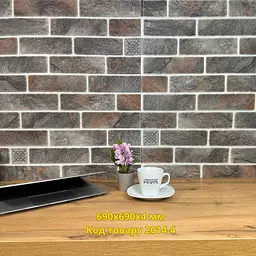 Самоклеюча декоративна 3D панель Loft Expert мікс сірий 690x690x4 мм - мініатюра 2