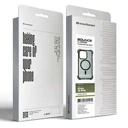 Чехол-накладка для Apple iPhone 13 Pro, Bounce, черный, матовый, противоударный защитный чехол из TPU с магнитом для беспроводной зарядки, защита всего корпуса, бортик вокруг дисплея, амортизирующие вставки, ArmorStandart (ARM75255) - мініатюра 3