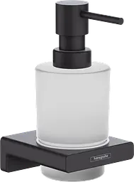 Дозатор підвісний Hansgrohe AddStoris для рідкого мила Matt Black/скло 41745670, Чорний матовий