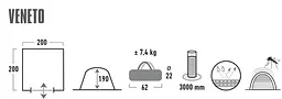 Шатро High Peak Veneto Light grey/Dark grey/Blue (14026) - мініатюра 2