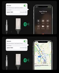 Bluetooth-адаптер UGREEN CM309 Bluetooth 5.0 автомобільний приймач AUX з мікрофоном Space Gray (70601) - мініатюра 5