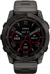 Смарт-годинник Garmin Fenix 7X Sapphire Solar C. Grey DLC Titanium w. Carbon Grey DLC Vented T. Band (010-02541-27) - мініатюра 2