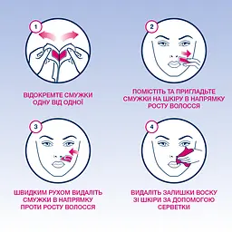 Воскові смужки Veet Easy-Gelwax для чутливої шкіри обличчя 20 шт. (3165448) - мініатюра 3