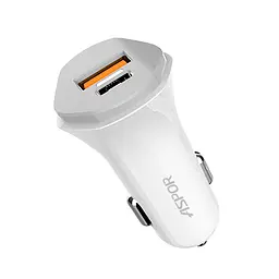 Автомобільний зарядний пристрій Aspor A906 PD (USB-C/3A/20W) + кабель Type-C – Type-C- білий - мініатюра 4