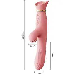 Вібратор з підігрівом та вакуумною стимуляцією клітора Zalo - ROSE Vibrator Strawberry Pink - мініатюра 2