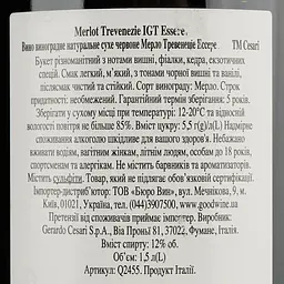 Вино Cesari Merlot Trevenezie IGT Essere червоне сухе 1.5 л - мініатюра 4