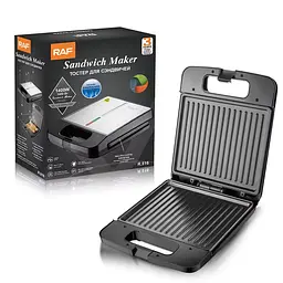 Контактний гриль електричний RAF R.516 з антипригарним покриттям 1400W Grey-Black - мініатюра 6