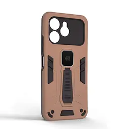 Чехол для TECNO Spark 40 4G, Proover, коричневый, с подставкой и магнитом, противоударный, ударопрочный, бронированный, панель-накладка, защита всего корпуса, термополиуретан (TPU) + поликарбонат (PC), ArmorStandart (ARM87280) - мініатюра 2