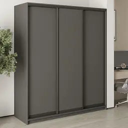 Шафа-купе тридверна MebelStar Комбо BG 3ДСП 180x45x210 см Антрацит (MBS-8888)