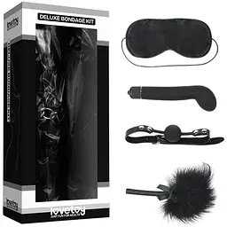 BDSM набір Lovetoy Deluxe Bondage Kit 4 шт. чорний