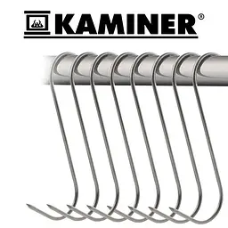 Гачки для копчення Kaminer 25553, 15 шт., S-подібні, нержавіюча сталь 3 мм, для м’яса, риби, ковбас - мініатюра 3