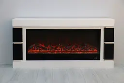 Електричний камін Logos Long 158 1500Вт Bluetooth звук потріскування дров White with black (10080146) - мініатюра 4
