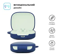 Силіконовий чохол для навушників Xiaomi Redmi Buds 6, Hang Case, синій, ультратонкий захисний кейс товщиною 2 мм, захист від подряпин, пилу та ударів, компактний, з карабіном для кріплення, ArmorStandart (ARM83391) - мініатюра 2