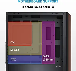 Корпус SAMA Z60 без БЖ (Z60-BKAWA4X1-GL) Black - мініатюра 12