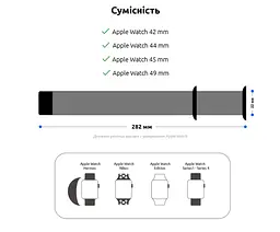 Силіконовий ремінець на смарт-годинник для Apple Watch 42,44,45,46,49 mm, Sport Band (3 Straps), dark blue, зі зручною застібкою, для годинника епл вотч, спортивний, ArmorStandart (ARM49070) - мініатюра 4