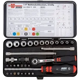 Набір головок торцевих Wurth Multi 1/4" 33 шт. Zebra (096511 032)